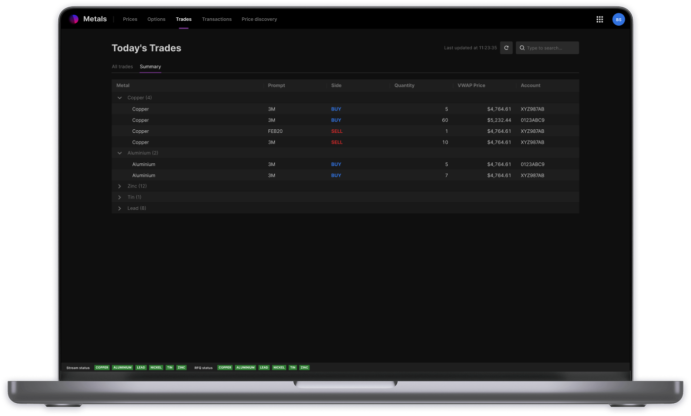 Summary screen with export options expanded